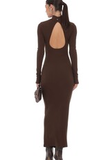 Lucy In The Sky Ribbed Knit Mock Neck Maxi Dress