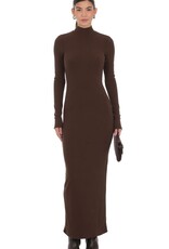 Lucy In The Sky Ribbed Knit Mock Neck Maxi Dress