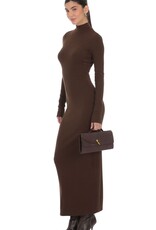 Lucy In The Sky Ribbed Knit Mock Neck Maxi Dress
