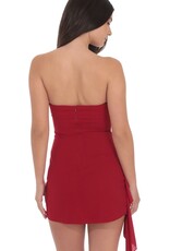 Lucy In The Sky Strapless Ruched Tassel Mini Dress