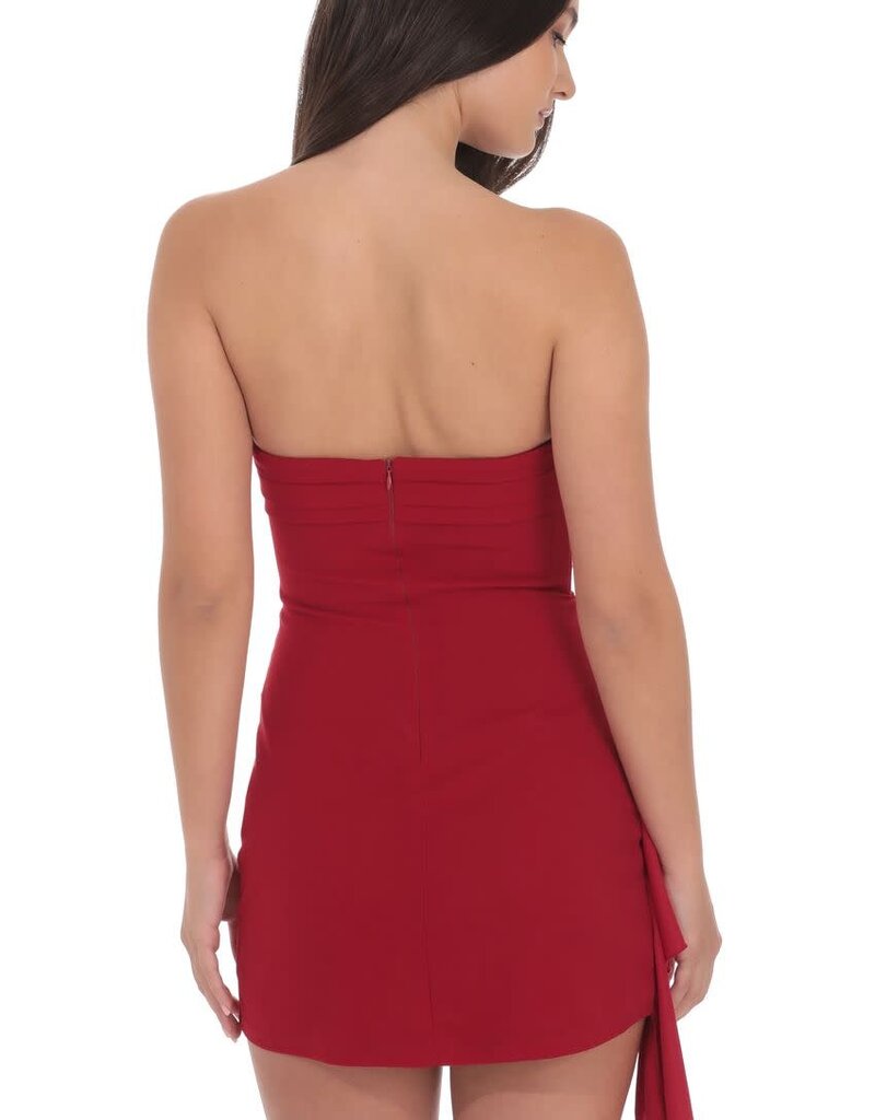 Lucy In The Sky Strapless Ruched Tassel Mini Dress