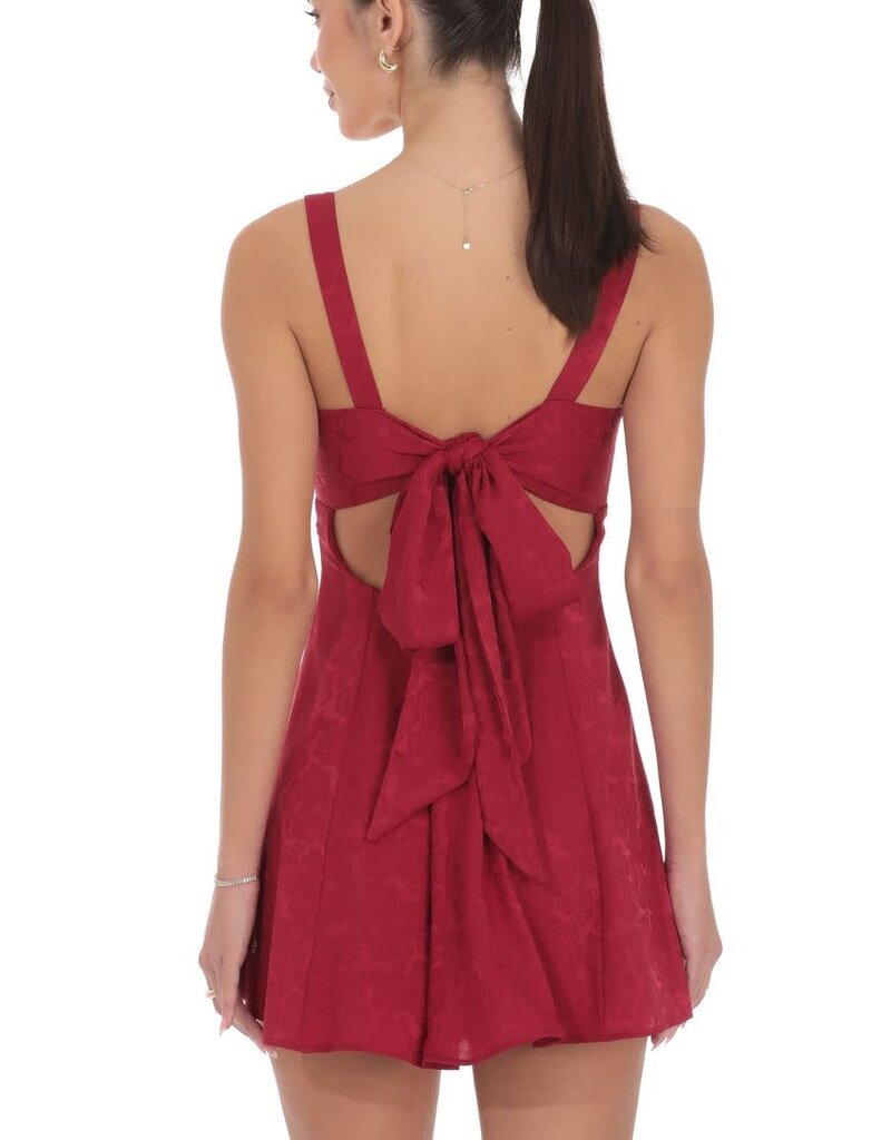 Lucy In The Sky Floral Jacquard Bow Tie Mini Dress