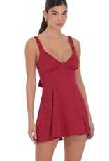 Lucy In The Sky Floral Jacquard Bow Tie Mini Dress