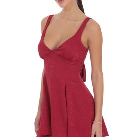 Lucy In The Sky Floral Jacquard Bow Tie Mini Dress