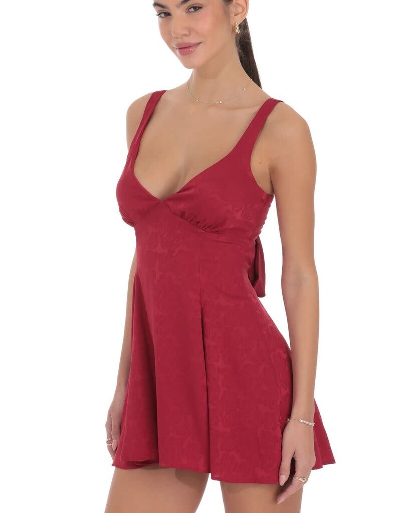 Lucy In The Sky Floral Jacquard Bow Tie Mini Dress