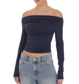 Lucy In The Sky Ruched Off Shoulder Top