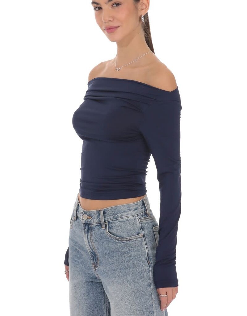 Lucy In The Sky Ruched Off Shoulder Top
