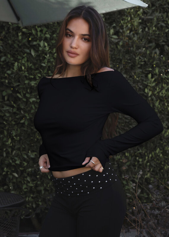 Linea Brushed Slim Fit Soft Off The Shoulder Top