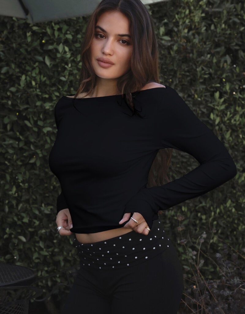 Linea Brushed Slim Fit Soft Off The Shoulder Top