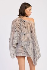 Shell Trim Crochet Poncho