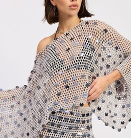 Shell Trim Crochet Poncho