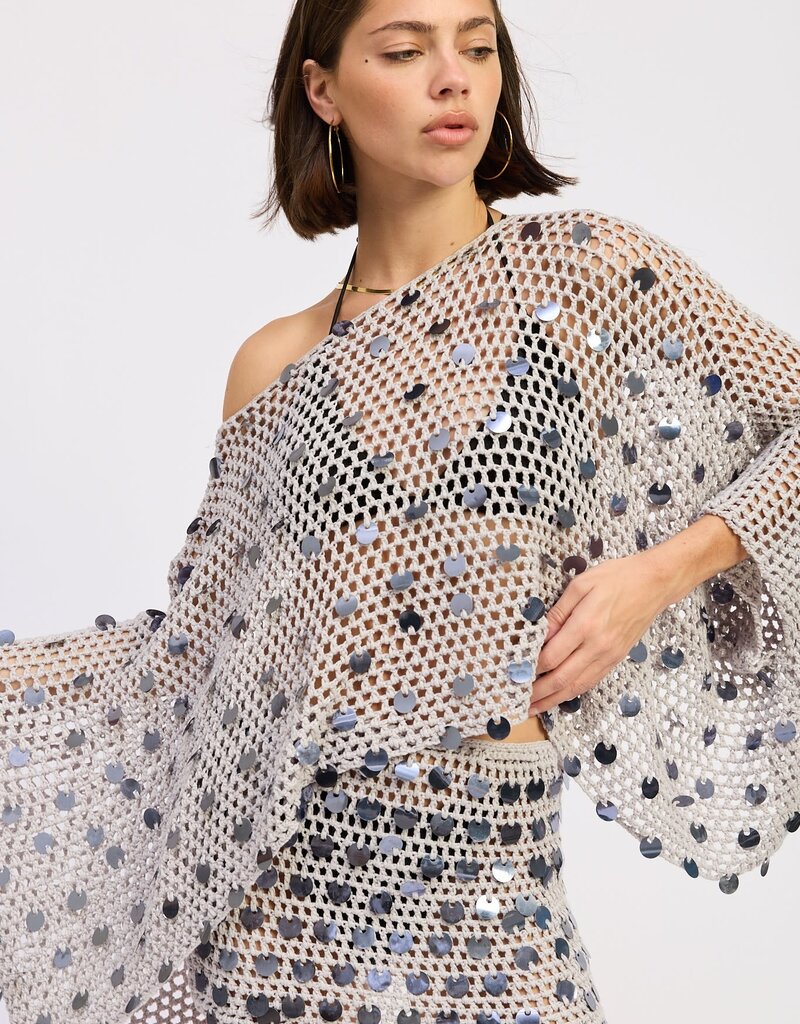 Shell Trim Crochet Poncho