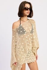 Shell Trim Crochet Poncho