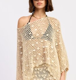 Shell Trim Crochet Poncho