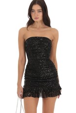 Lucy In The Sky Sequin Ruched Bodycon Mini Dress