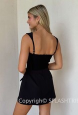 Vibrant Solid Double Pocket Square Neck Mini Dress