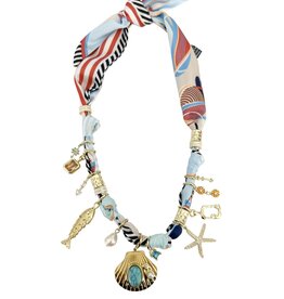 Destin Multi Charm Scarf Necklace