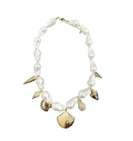 Mia Shell Pearl Charm Necklace