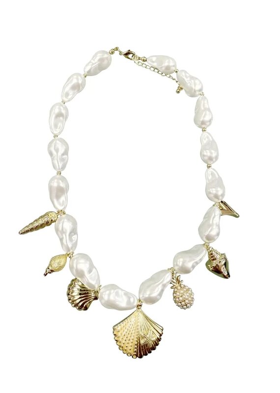Mia Shell Pearl Charm Necklace