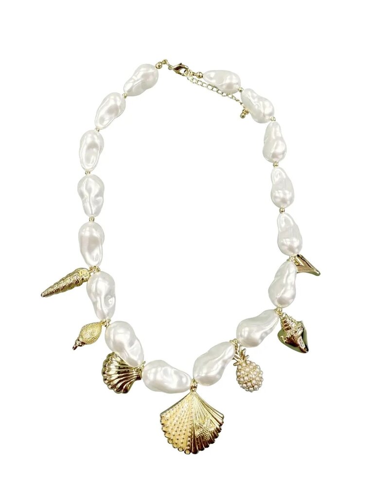Mia Shell Pearl Charm Necklace