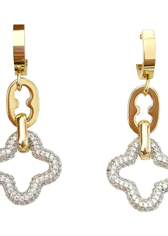 Quad Two Tone Earrings Gold/Silver