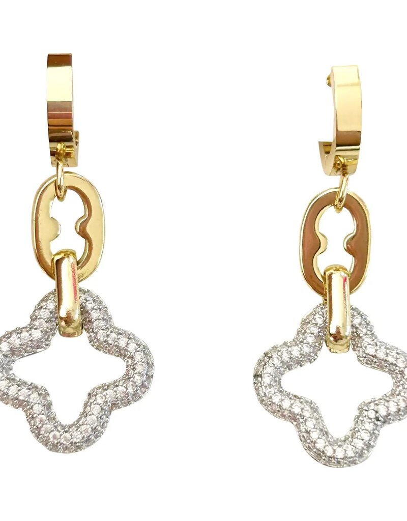 Quad Two Tone Earrings Gold/Silver