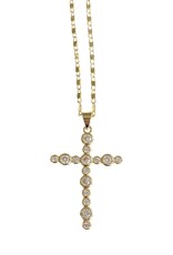 Bezel Gold Cross Necklace G