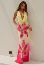 Juliana Cowl High Slit Maxi Dress