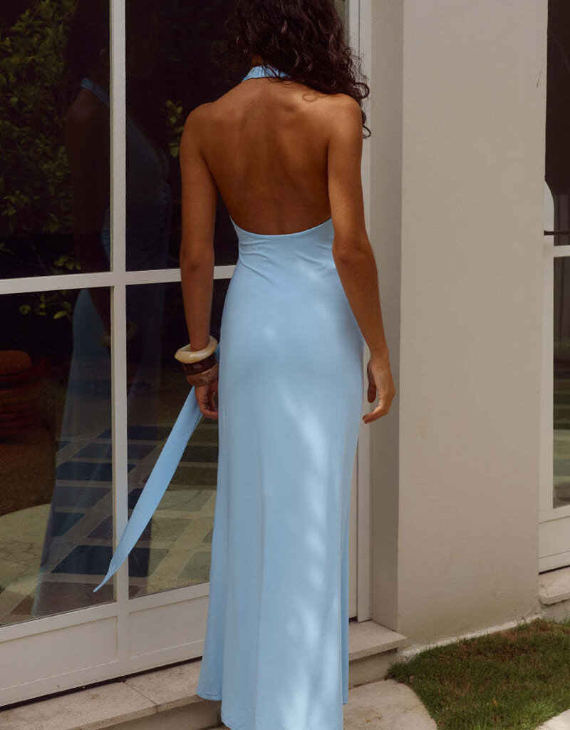 Kaeli Tie Front Halter Maxi Dress