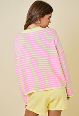 Striped Henley Knit Top