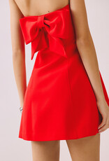 Strapless Tailored Back Bow Mini Dress