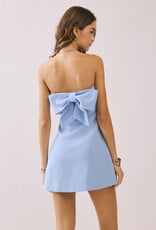 Strapless Tailored Back Bow Mini Dress