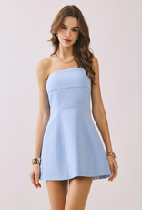 Strapless Tailored Back Bow Mini Dress