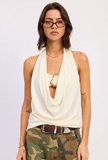 Halter Drape Cowl Neck Bandeau Top
