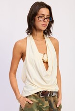 Halter Drape Cowl Neck Bandeau Top