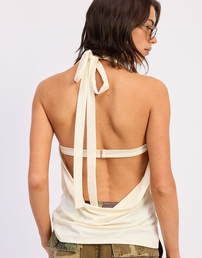 Halter Drape Cowl Neck Bandeau Top