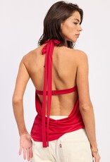 Halter Drape Cowl Neck Bandeau Top
