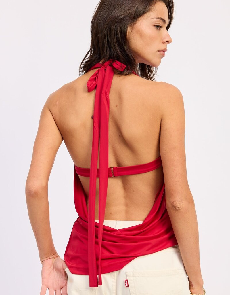 Halter Drape Cowl Neck Bandeau Top