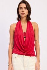 Halter Drape Cowl Neck Bandeau Top