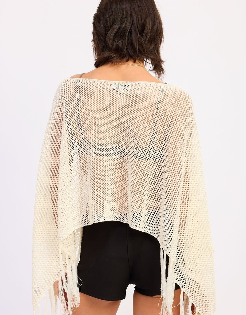 Fringe Hem Poncho Top