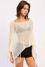Fringe Hem Poncho Top