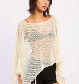 Fringe Hem Poncho Top