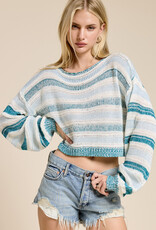 Contrast Stripe Lightweight Knit Sweater