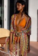 Luli Fama Open Front Tie Short Poncho Coverup