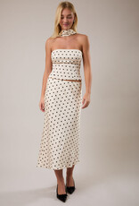 Polka Dot Mid Rise Maxi Skirt