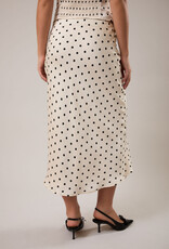 Polka Dot Mid Rise Maxi Skirt