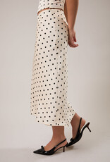 Polka Dot Mid Rise Maxi Skirt