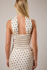 Polka Dot Scarf Neck Top