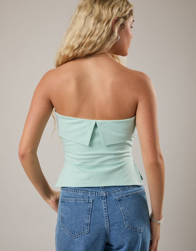 Strapless Folded Knit Tube Top