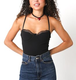 Underwire Lace Trim Bodysuit